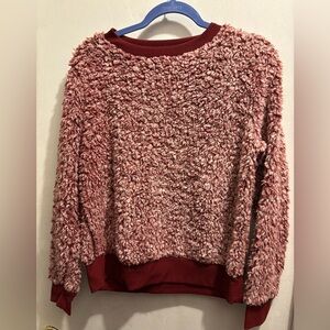 Gently used- Juniors medium size, red & white long sleeve sweater